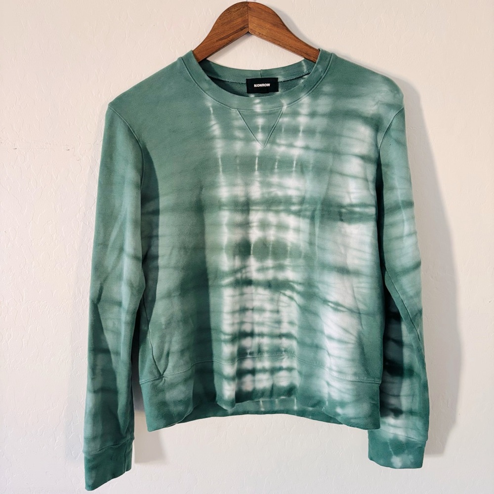 Monrow Women’s Green Tie-Dye Long Sleeve Tee Size‎ Small